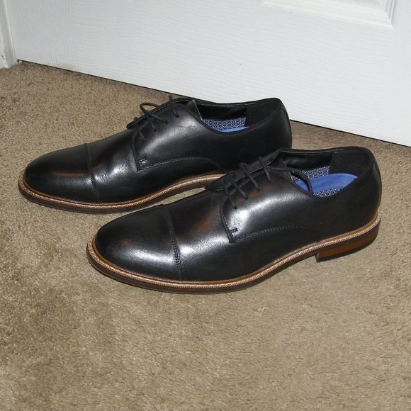 👞 NEW size 8M MENS Vince Camuto Black Leather Dress shoes Oxford - Picture 11 of 11